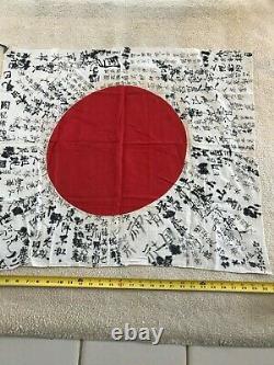 Original WW2 Imperial Japanese Flag, signed by many soldiers, size 31x28 inches