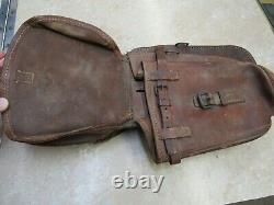 Original WW2 Japanese Calvary Leather Saddle Bags Imperial Army Damaged