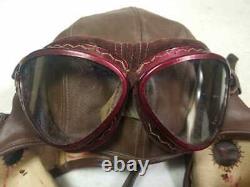 Original WW2 Japanese Imperial Air force Pilot Helmet goggles gloves USED