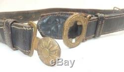 Original WWII Imperial Japanese Army Leather Sword Belt with Sling Strap Japan