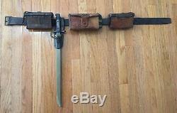 Original WWII Imperial Japanese Army and SNLF Complete LEATHER Combat Belt Set