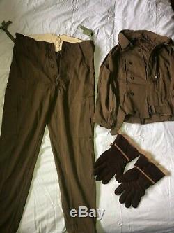 Original WWII Imperial Japanese Army pilot suit & fur lined gloves