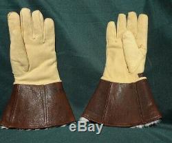 Original WWII Imperial Japanese Navy Aviation Pilot Guantlet Flight Gloves