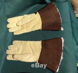 Original WWII Imperial Japanese Navy Aviation Pilot Guantlet Flight Gloves
