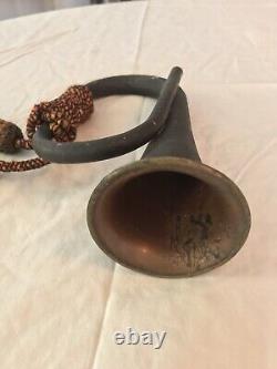 Original WWII Imperial Japanese Signal Horn Trumpet Bugle with Tassels Knots