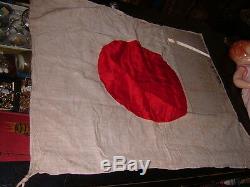 Pacific Island Captured Japanese WWII Rising Sun Battle Imperial Flag -Signed