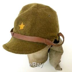 Prop WW2 Imperial Japanese Army Military EM NCO'S Wool Uniform Hat CAP with Star