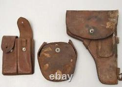RARE JAPANESE WW? WW2 Imperial Japanese Army military leather pouch set