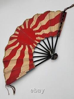 Rare Antique WW2 Rising Sun Imperial Japanese Iron Folding Fan. One Of A Kind