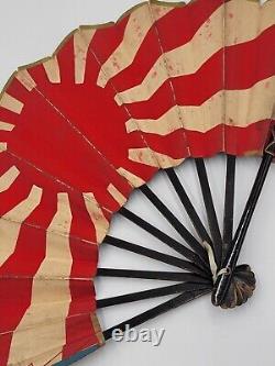 Rare Antique WW2 Rising Sun Imperial Japanese Iron Folding Fan. One Of A Kind