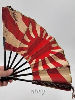 Rare Antique WW2 Rising Sun Imperial Japanese Iron Folding Fan. One Of A Kind