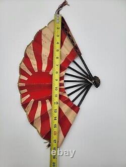 Rare Antique WW2 Rising Sun Imperial Japanese Iron Folding Fan. One Of A Kind