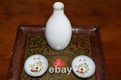 Rare Japanese Army WW2 Imperial Military Imperial Sake Cup & Bottle Set & tray