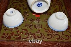 Rare Japanese Army WW2 Imperial Military Imperial Sake Cup & Bottle Set & tray