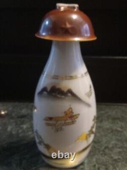 Rare Japanese Army WW2 Imperial Military Sake Bottle and Helmet Sake Cup