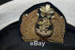 Rare Original WW2 Imperial Japanese Navy (IJN) Officer's Visor Cap, Cover & Case