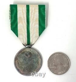 Rare WW2 WWII Silver Japanese Imperial Capital Rehabilitation Medal Japan with Box