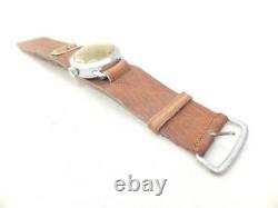 SEIKO Antique Watch with Brown Leather Band & Double Cases Imperial Japanese Army