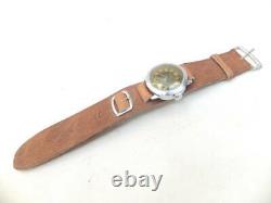 SEIKO Antique Watch with Brown Leather Band & Double Cases Imperial Japanese Army