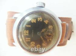 SEIKO Antique Watch with Brown Leather Band & Double Cases Imperial Japanese Army