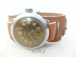 SEIKO Antique Watch with Brown Leather Band & Double Cases Imperial Japanese Army