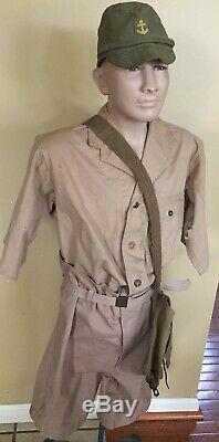 Scarce WWII Imperial Japanese Navy Tropical Short Pants with Belt and Buckle