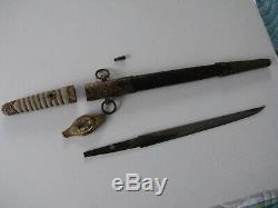 Scarce late war ww2 japanese imperial navy officers dirk, dagger