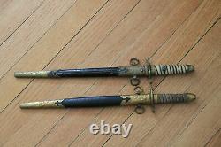 Set of Two WWII Imperial Japanese Naval Officers Dirk's Pattern