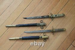 Set of Two WWII Imperial Japanese Naval Officers Dirk's Pattern