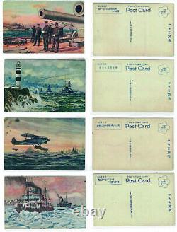 Unique Set of 14 Rare Pre-war WWII Imperial Japanese Navy PostCards from 1937