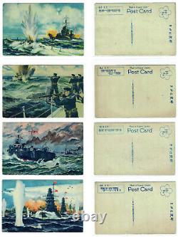 Unique Set of 14 Rare Pre-war WWII Imperial Japanese Navy PostCards from 1937