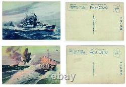 Unique Set of 14 Rare Pre-war WWII Imperial Japanese Navy PostCards from 1937