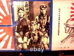 VINTAGE SIGNED PHOTOGRAPH of (3)'IMPERIAL JAPANESE NAVY PILOT'S' in FULL GEAR