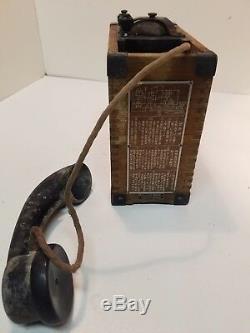 Vintage Antique WW2 Imperial Japanese Army TRENCH TELEPHONE RARE