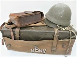Vintage Imperial Japanese Army WW2 Helmets, Leather Bag and Case VERY RARE