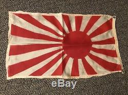 Vintage Imperial Japanese Army WWII National Flag Rising Sun 12 X 20