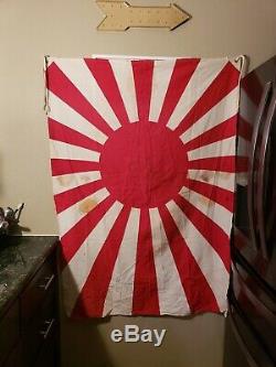 Vintage Japanese WW2 Imperial Japan Silk Flag Collectible soldier's clot BIG
