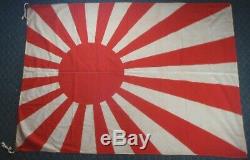 Vintage Large Japanese Imperial Navy WWII Rising Sun Flag 69 by 49-5/8