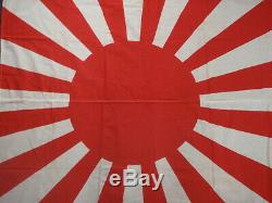 Vintage Large Japanese Imperial Navy WWII Rising Sun Flag 69 by 49-5/8