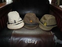 Vintage Lot/Collection of WW2 Imperial Japanese caps/hats/helmets