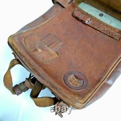 Vintage WW2 Japanese Imperial Army Officers Backpack Leather Bag RARE