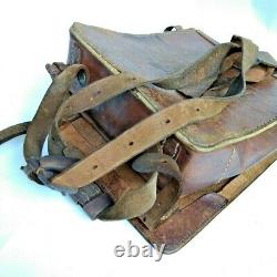 Vintage WW2 Japanese Imperial Army Officers Backpack Leather Bag RARE