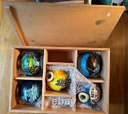 Vintage WWII Era Box of 5 Imperial Japanese Navy Ceramic Hand Painted Grenades