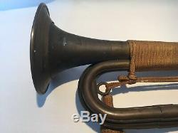WW II 2 Imperial Japanese Army Military bugle Brass Trumpet Shingunrappa antique