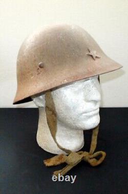 WW II Imperial Japanese Type 90 CIVIL DEFENSE HELMET / LINER / STRAPS NICE