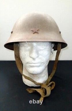 WW II Imperial Japanese Type 90 CIVIL DEFENSE HELMET / LINER / STRAPS NICE