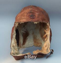 WW II Japanese Winter Flying Helmet Imperial Army Leather and Fur