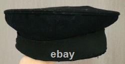 WW2 Era Named Japanese Navy Officers Visor Cap with White Cover Imperial Japan