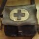 Ww2 Former Imperial Japanese Army Sanitary Soldier Leather Bag 23×22×11cm