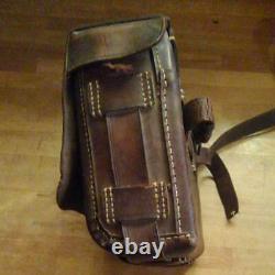 WW2 Former imperial Japanese Army Sanitary soldier leather bag 23×22×11cm